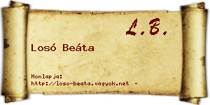 Losó Beáta névjegykártya